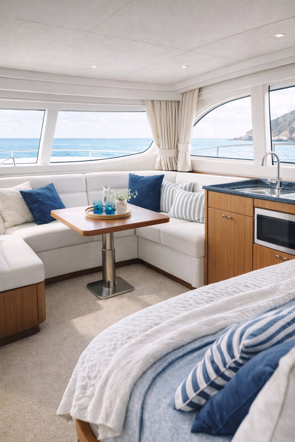 Boat and yacht cabin interior