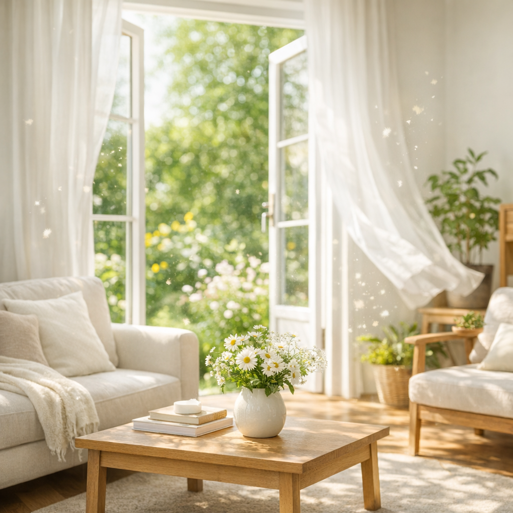 Allergy and pollen season home interior